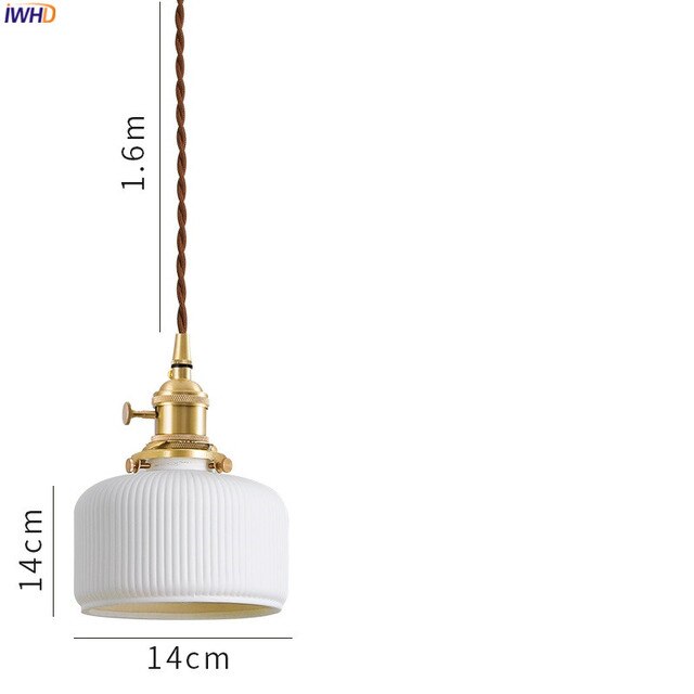 Japanese Style Ceramic Pendant Light, White