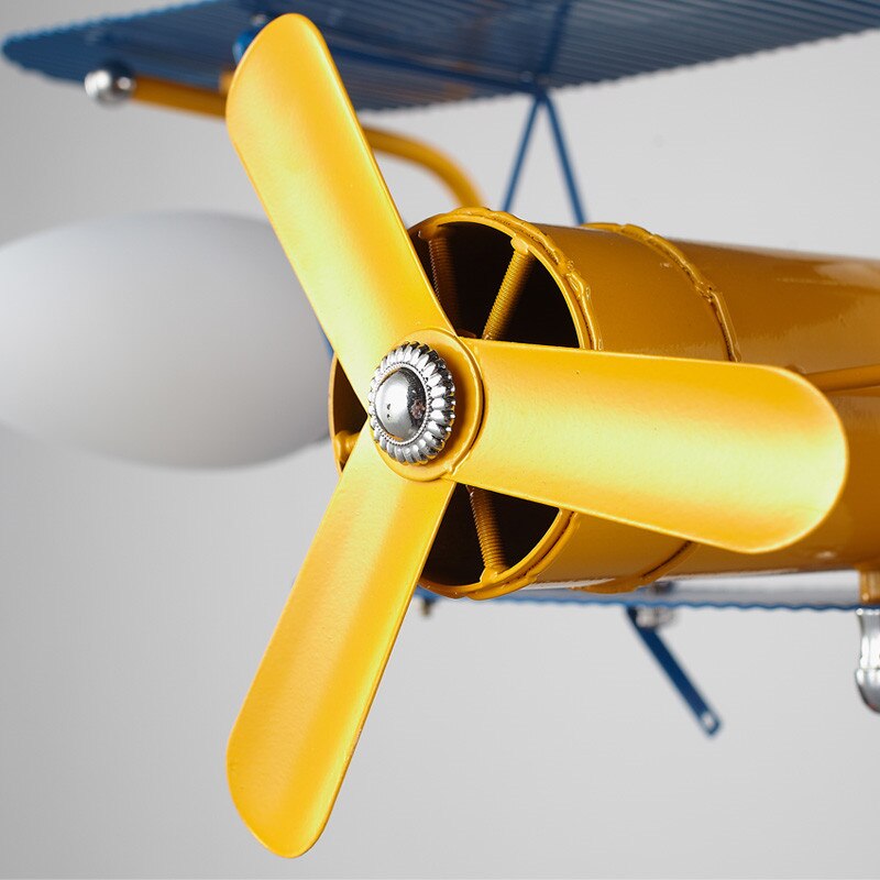 Airplane Kids' Chandelier with Glass Shade