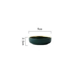 Emerald Green Gold Trim Ceramic Dinnerware 