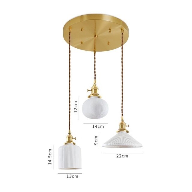 Japanese Style Ceramic Pendant Light, White