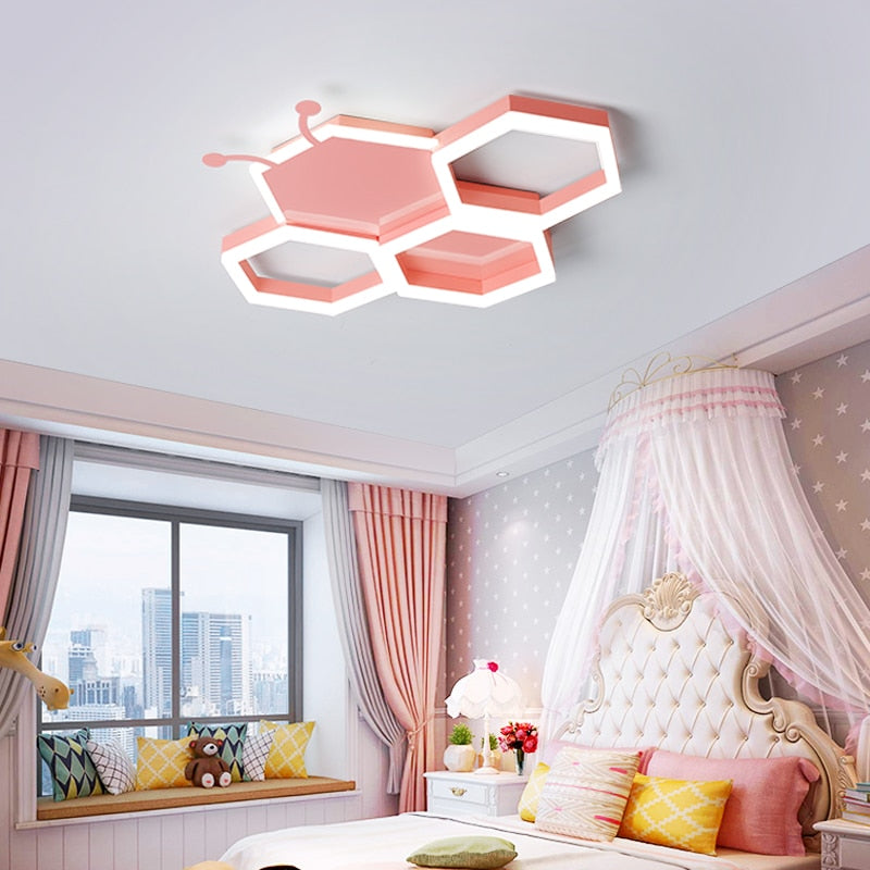 Modern LED Bedroom ceiling chandeliers for Children's toy room Creative personality Black and White pink kid room chandelier