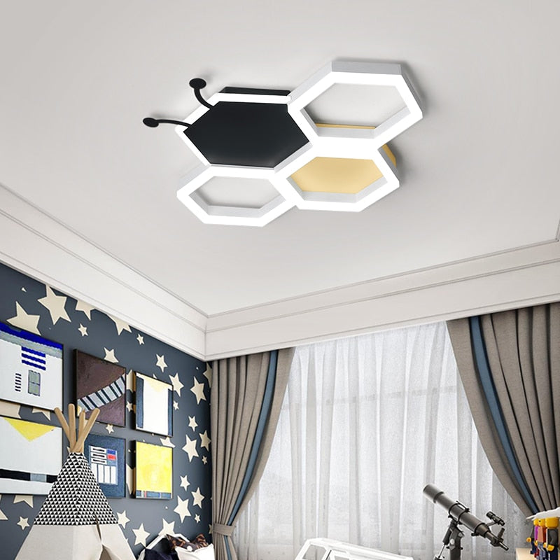 Modern LED Bedroom ceiling chandeliers for Children's toy room Creative personality Black and White pink kid room chandelier