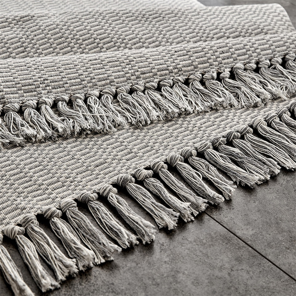 Modern Grey Cotton Mat – view 4