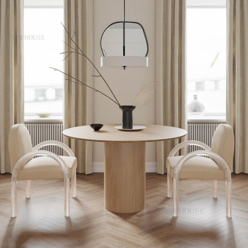 Fabric Dining Armchair, Gray, Off White or Pink