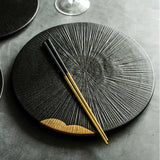 ANTOWALL Ceramic Black golden color tableware plate household ceramic plate sushi sashimi plate