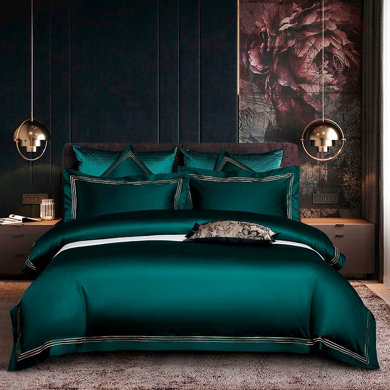 Emerald Embroidered Bedding Set