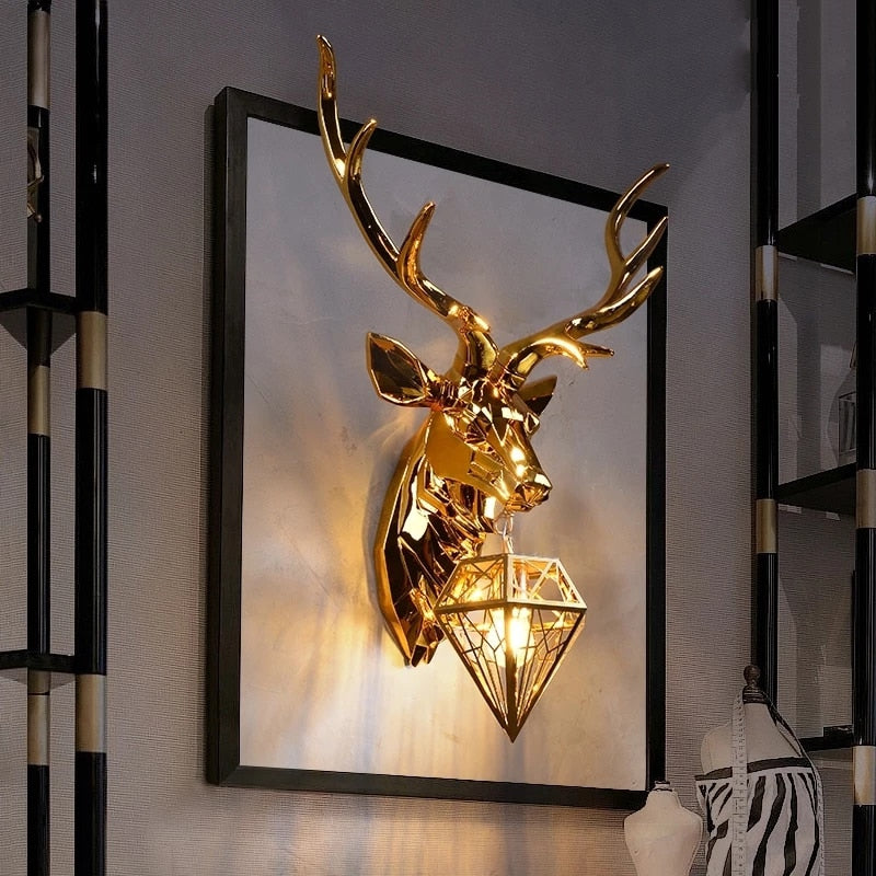Antler Wall Sconce, Gold or Silver