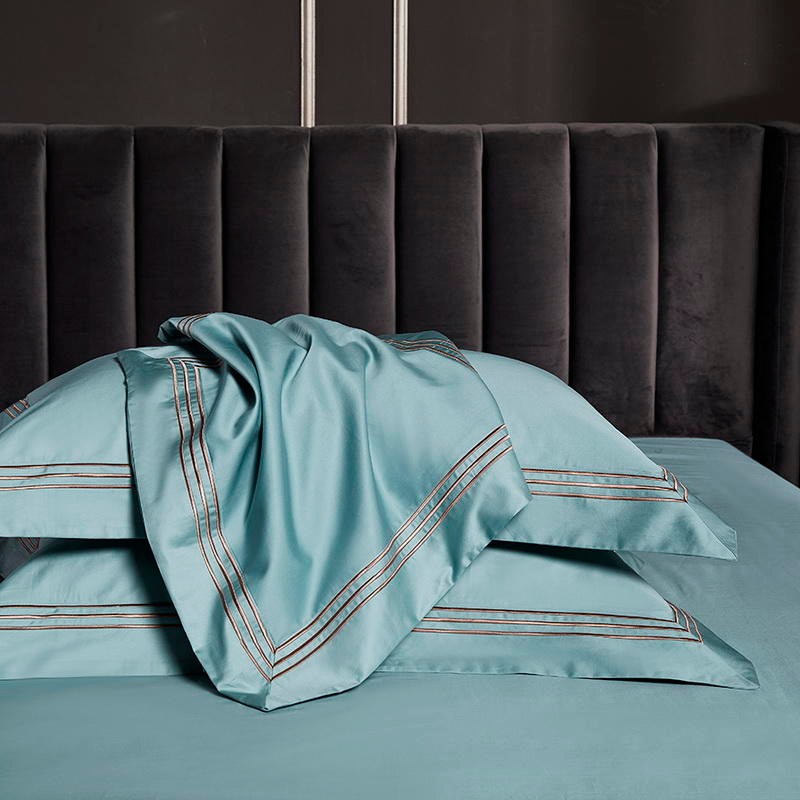 Aquamarine Embroidered Bedding Set