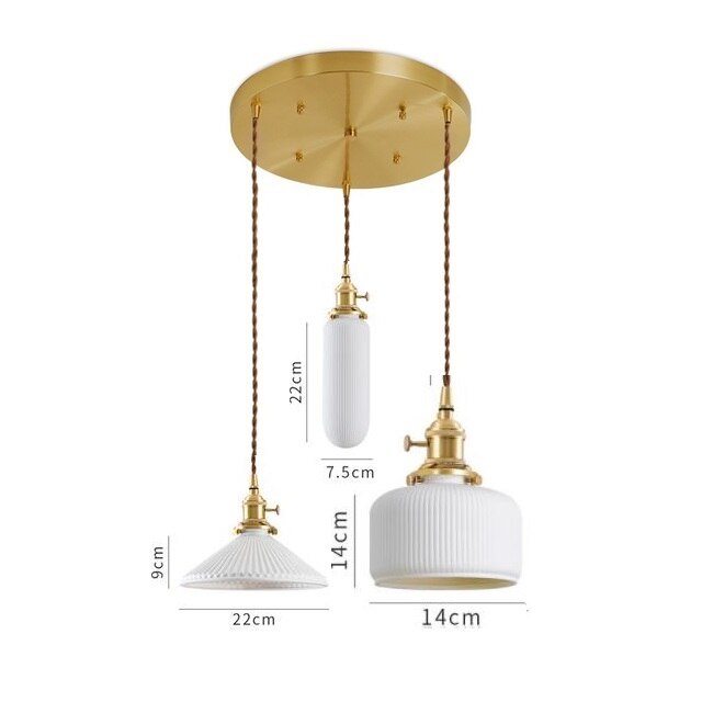 Japanese Style Ceramic Pendant Light, White