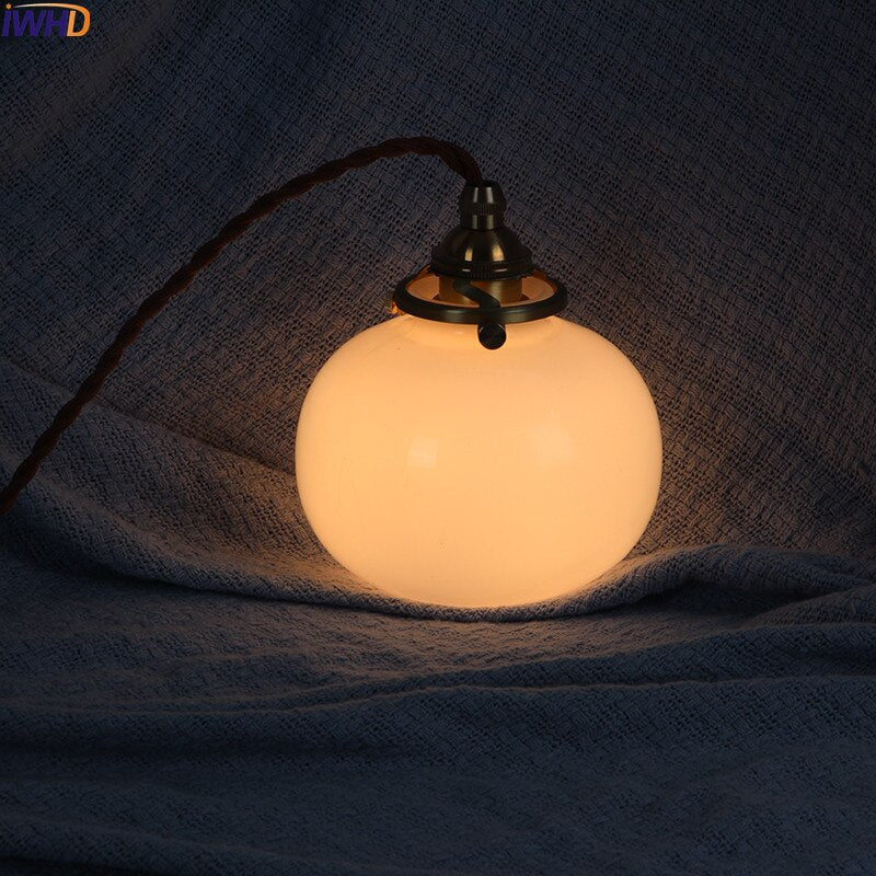Nordic Glass Ball Pendant Light, Polished Copper