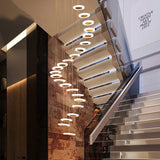 Chandelier Modern minimalist duplex floor hall fashion atmosphere Nordic living room lamp villa spiral staircase long hanging
