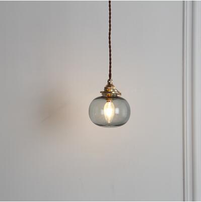 Nordic Glass Ball Pendant Light, Polished Copper