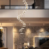 Chandelier Modern minimalist duplex floor hall fashion atmosphere Nordic living room lamp villa spiral staircase long hanging