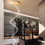 Chandelier Modern minimalist duplex floor hall fashion atmosphere Nordic living room lamp villa spiral staircase long hanging