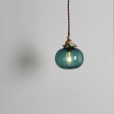 Nordic Glass Ball Pendant Light, Polished Copper
