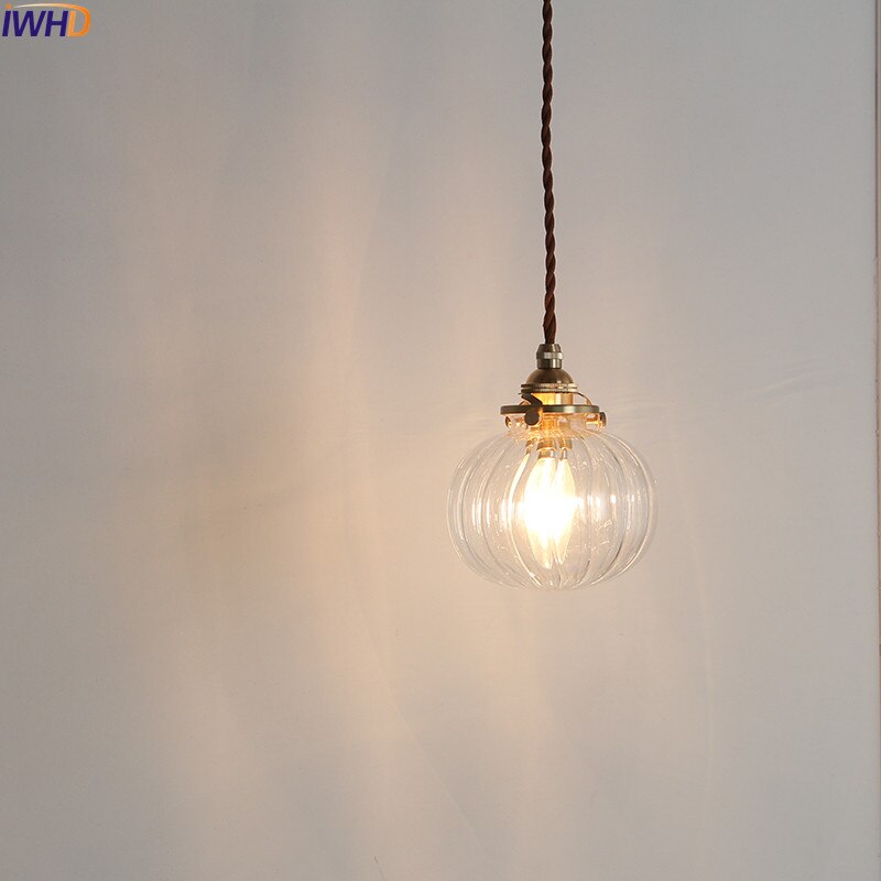Nordic Glass Ball Pendant Light, Polished Copper