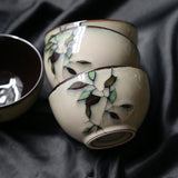 ANTOWALL Japanese Korean Ceramic Handpainted Plant Tableware Set Soup Deep Plate Flat Dish Noodle Soup Rice Bowl Sauce Dish