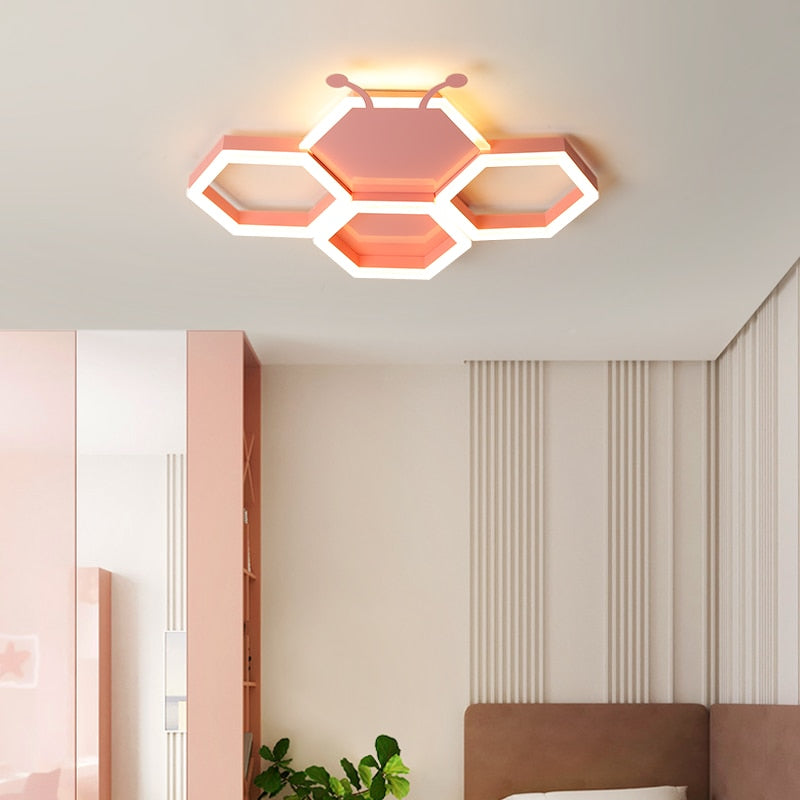 Modern LED Bedroom ceiling chandeliers for Children's toy room Creative personality Black and White pink kid room chandelier