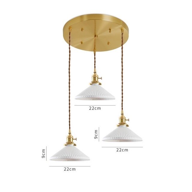 Japanese Style Ceramic Pendant Light, White