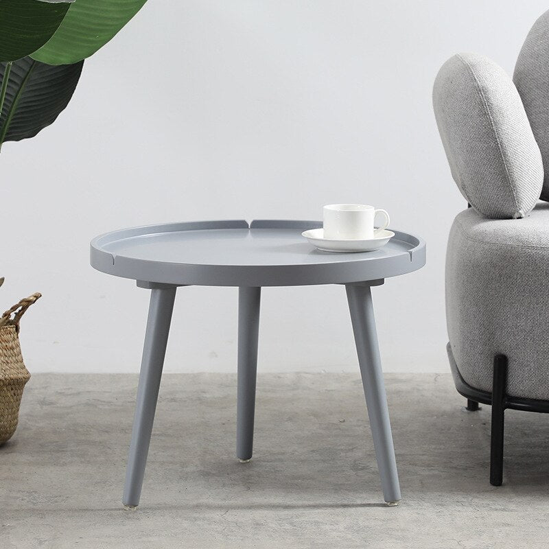 Minimalist Round Side Table – Gray