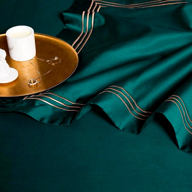Emerald Embroidered Bedding Set