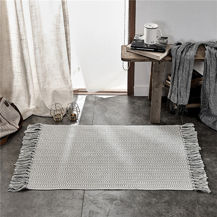 Modern Grey Cotton Mat – Light Grey