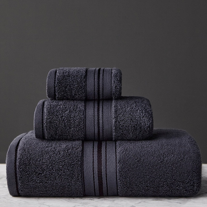 Egyptian Cotton Striped Towel Set