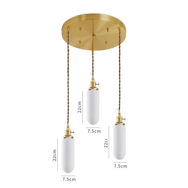 Japanese Style Ceramic Pendant Light, White