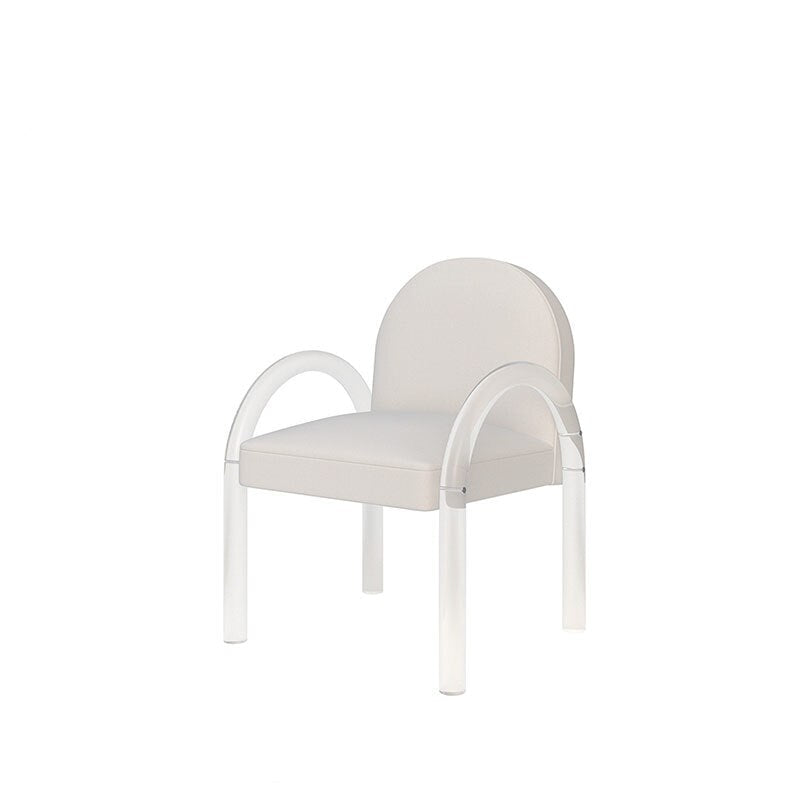 Fabric Dining Armchair, Gray, Off White or Pink
