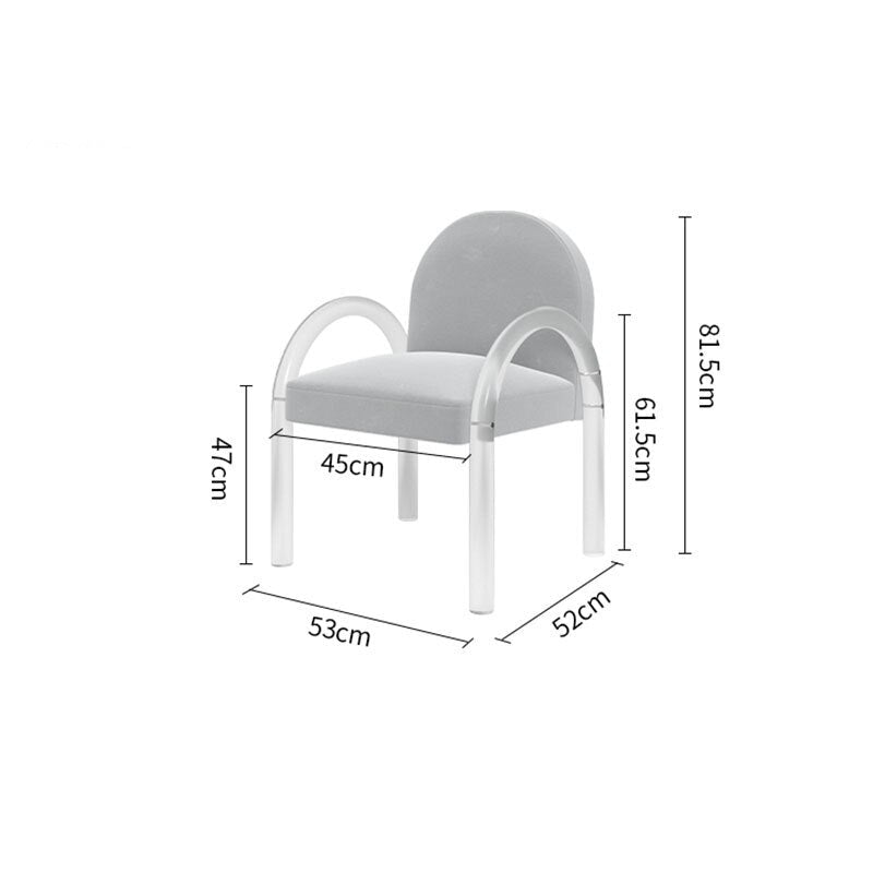 Fabric Dining Armchair, Gray, Off White or Pink