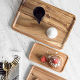 Lovesickness Wood Solid Wooden Pan Whole Wood Plate Fruit Dishes Saucer Tea Tray Dessert Dinner Plate Square Shape Tableware Set