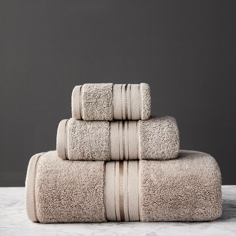 Egyptian Cotton Striped Towel Set