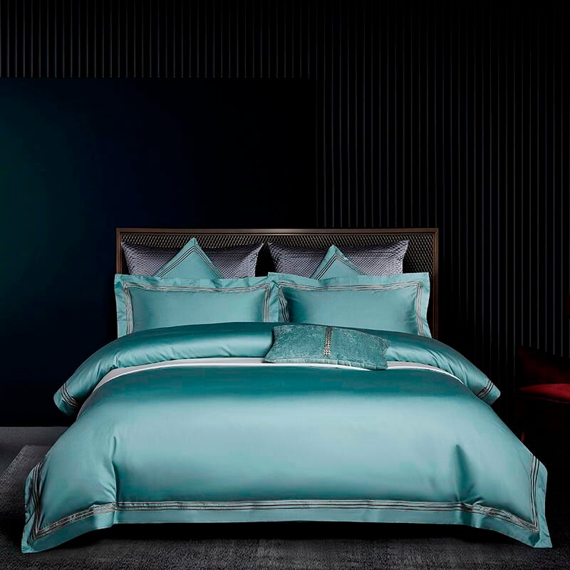 Aquamarine Embroidered Bedding Set