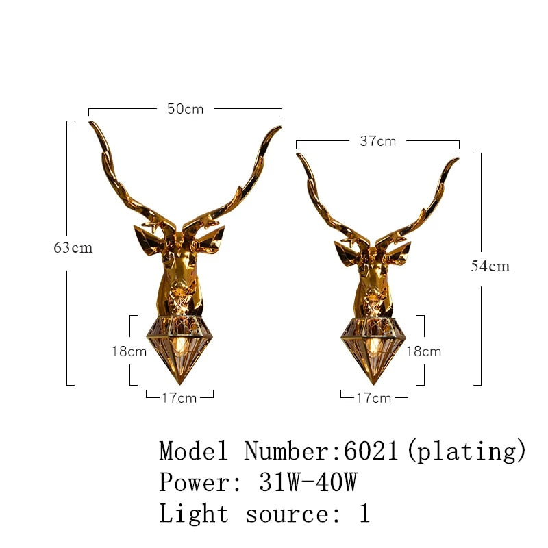 Antler Wall Sconce, Gold or Silver