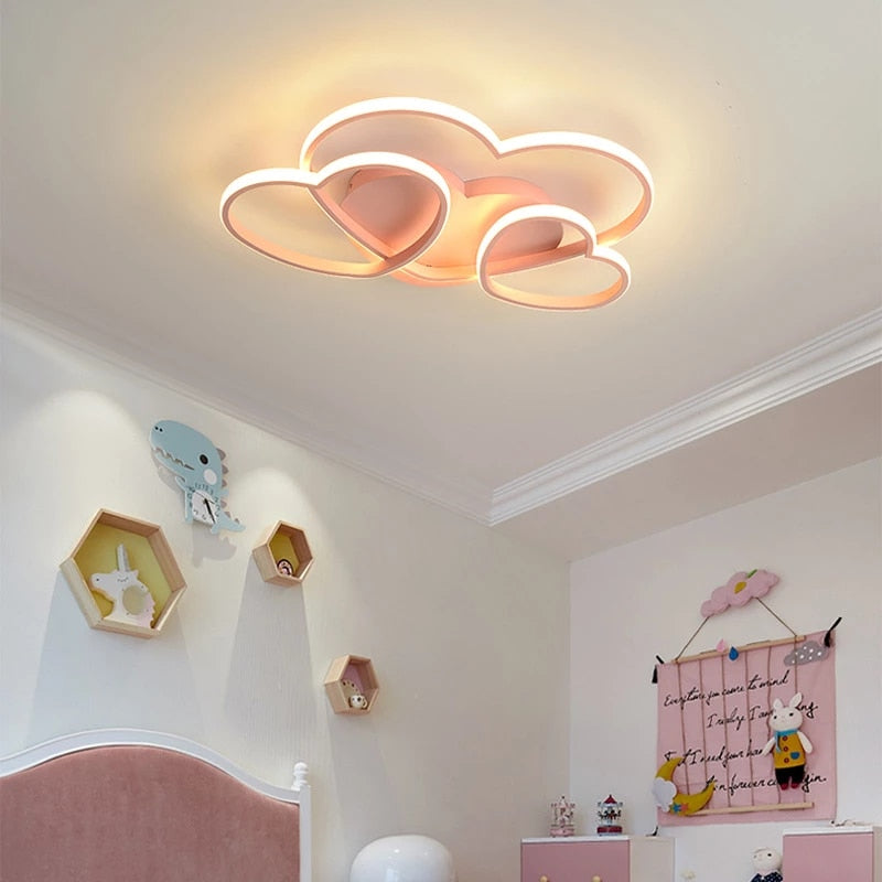 Twin Heart Children's Room Ceiling Light