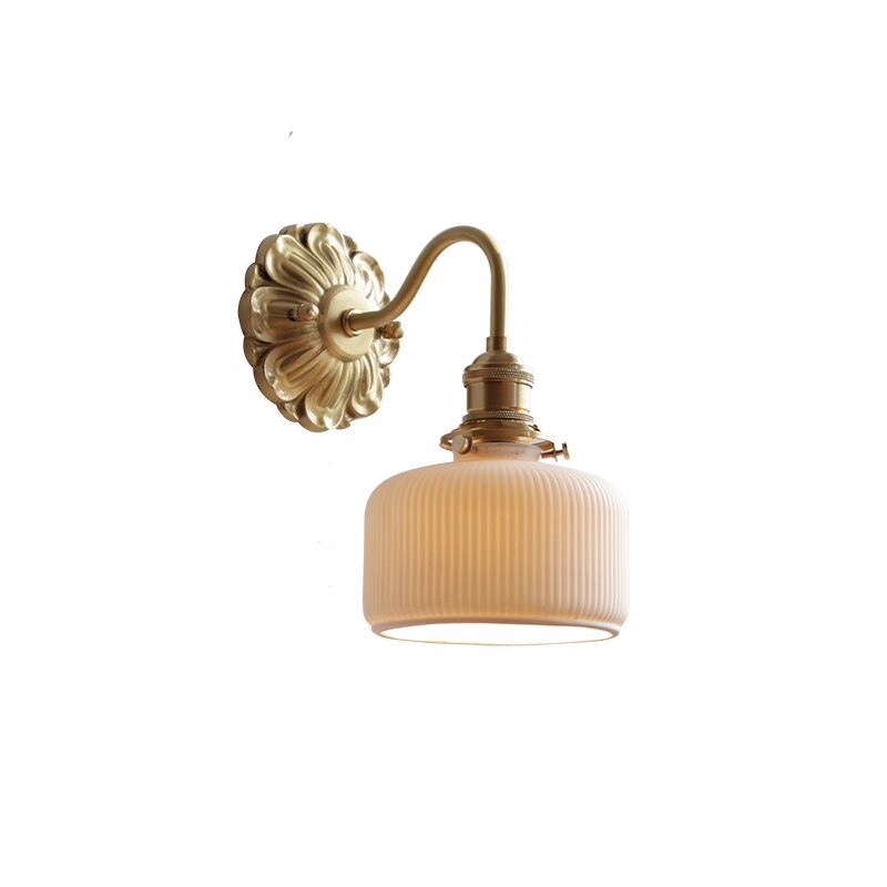 Copper and Ceramic Wall Sconce, Nordic Style