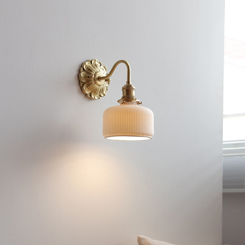 Copper and Ceramic Wall Sconce, Nordic Style