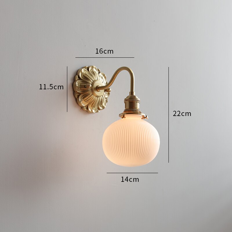 Copper and Ceramic Wall Sconce, Nordic Style