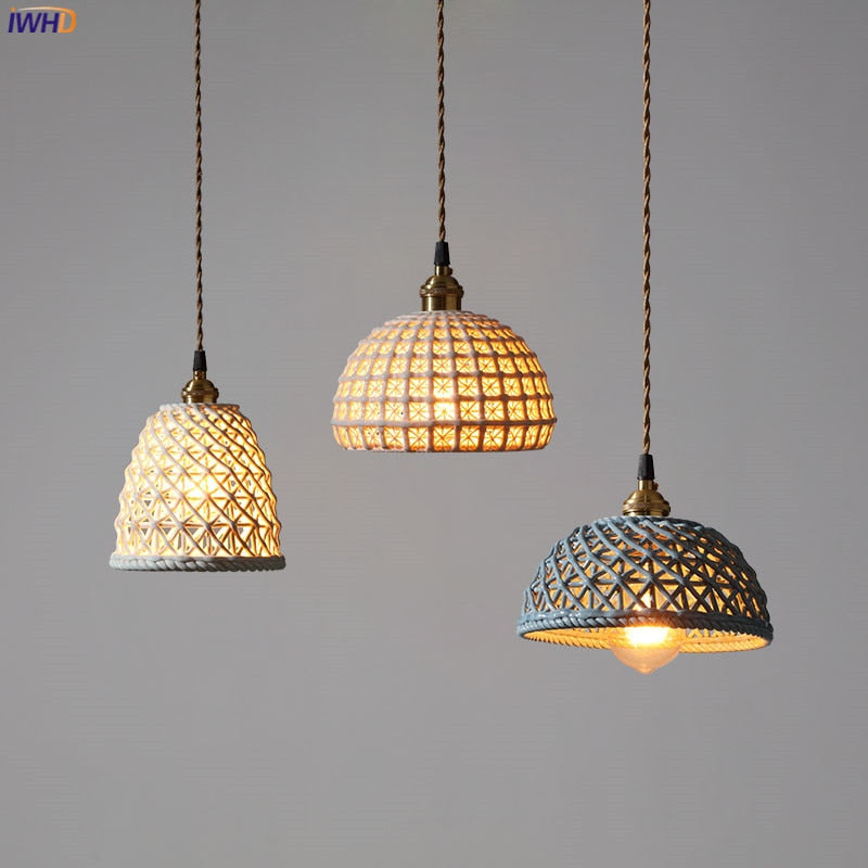 Nordic Ceramic Pendant Light, White