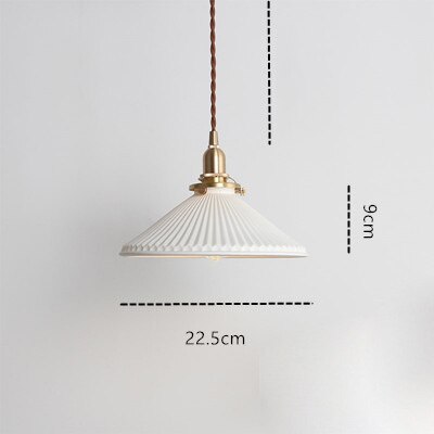 Japanese Style Ceramic Pendant Light, White
