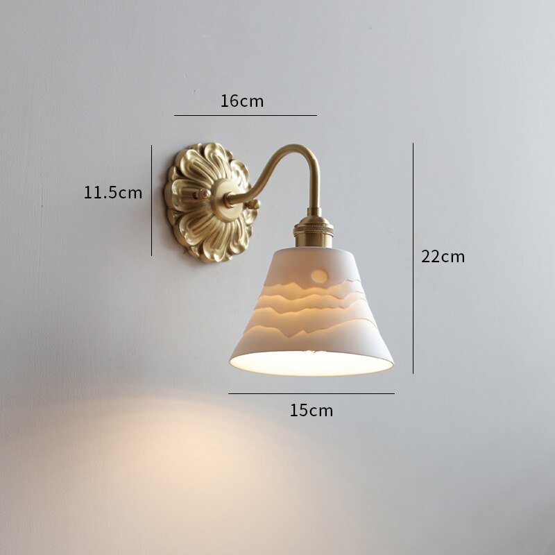 Copper and Ceramic Wall Sconce, Nordic Style