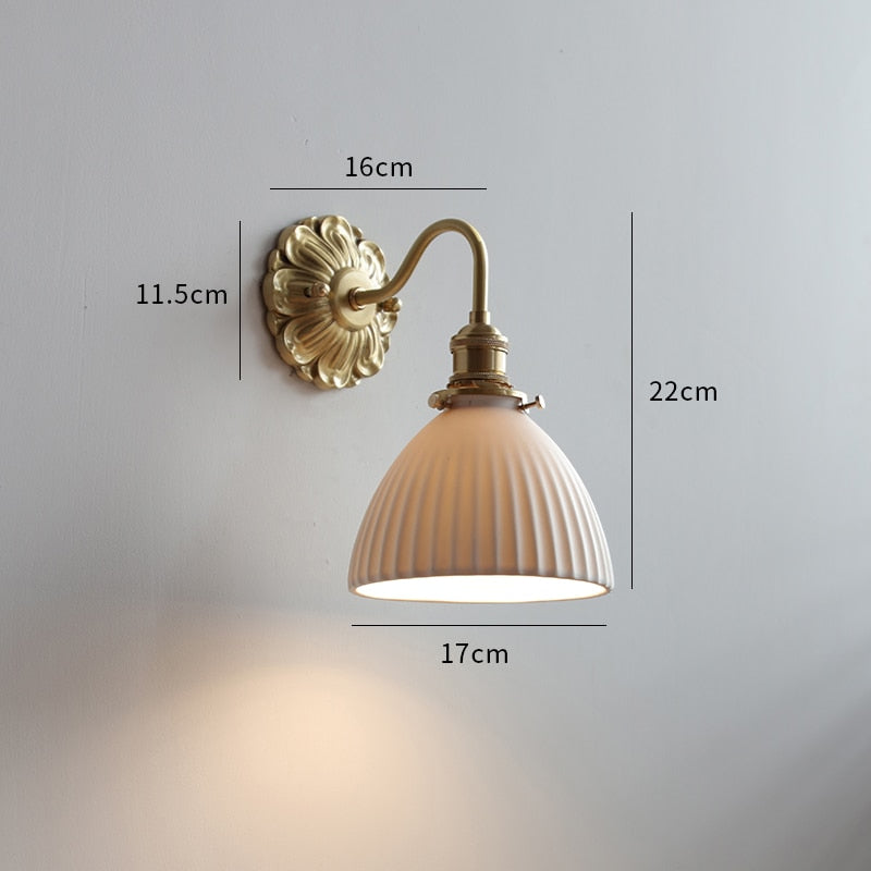 Copper and Ceramic Wall Sconce, Nordic Style