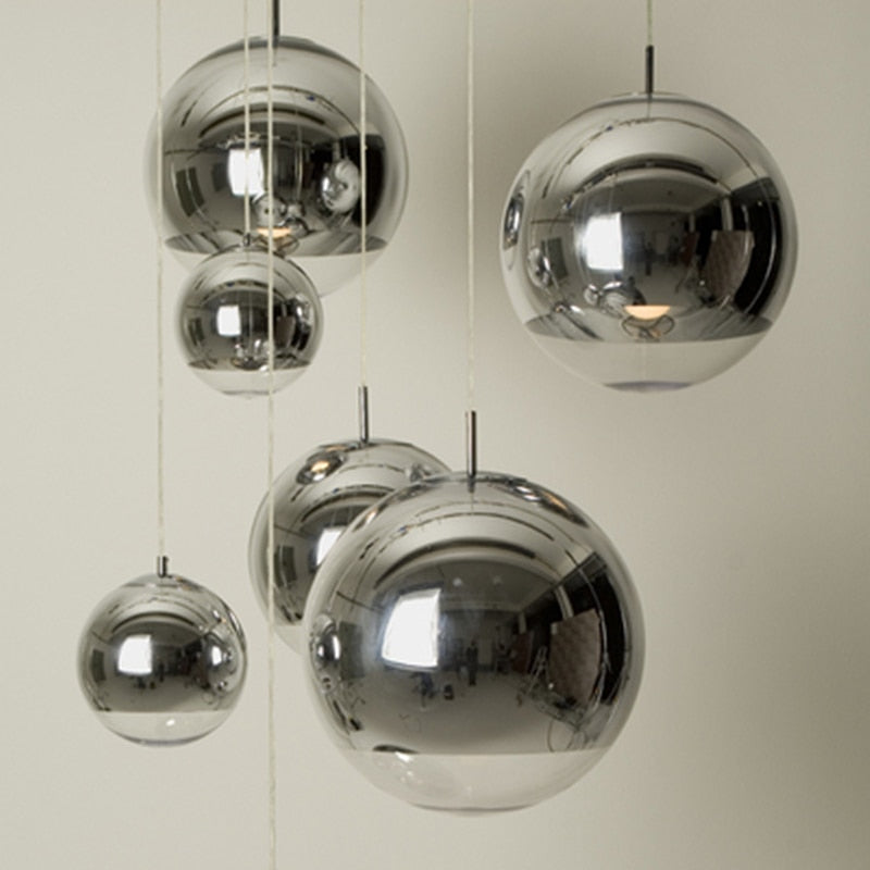 Mirror Glass Ball Pendant Light, 15 to 40 cm