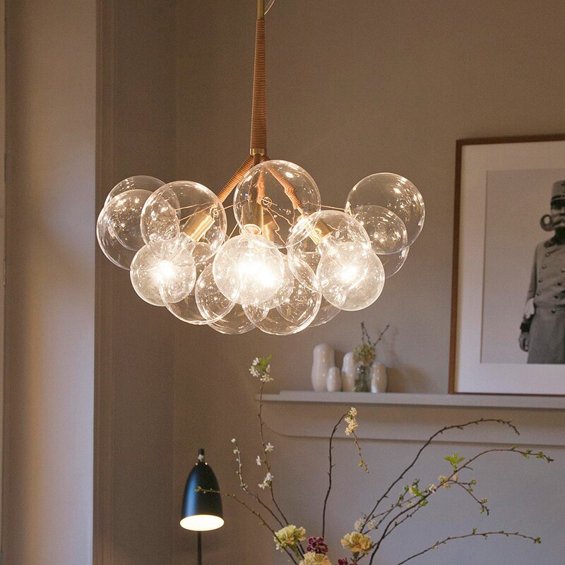 Nordic Glass Ball Cluster Chandelier, 9 / 12 / 18 Heads