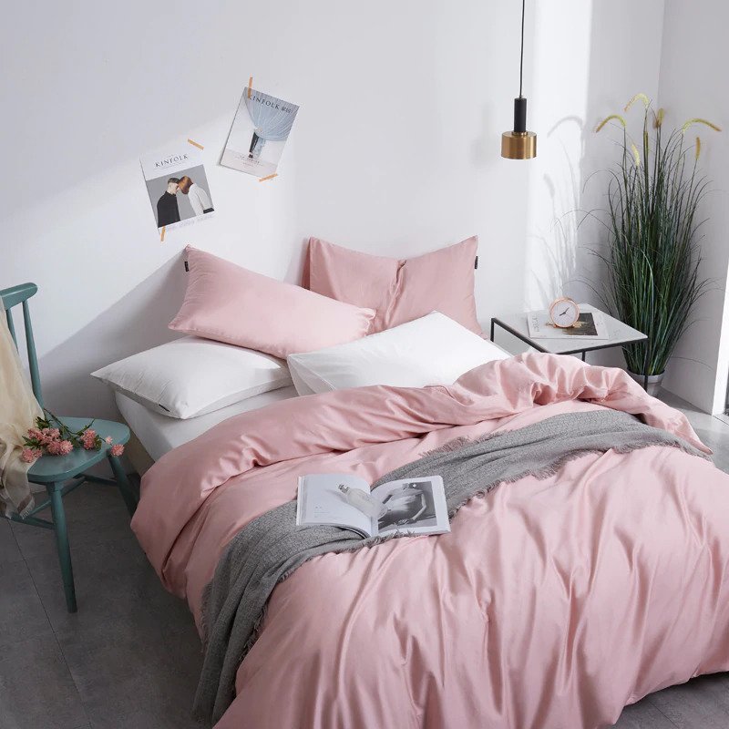 Blush Pink Egyptian Cotton Bedding Set