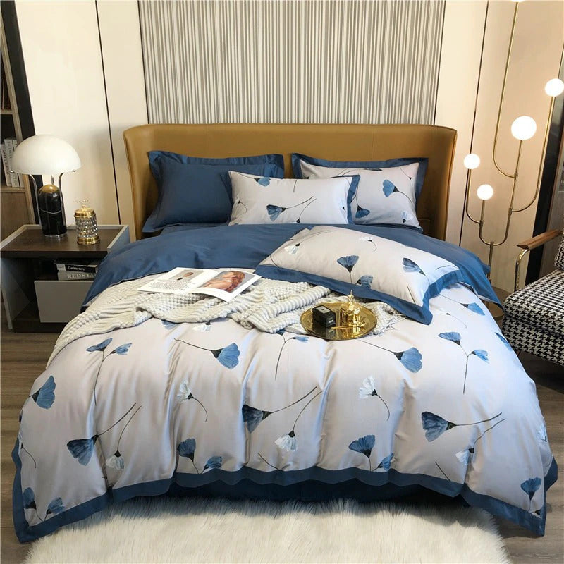 Peonies in the Wind Bedding Set – Blue